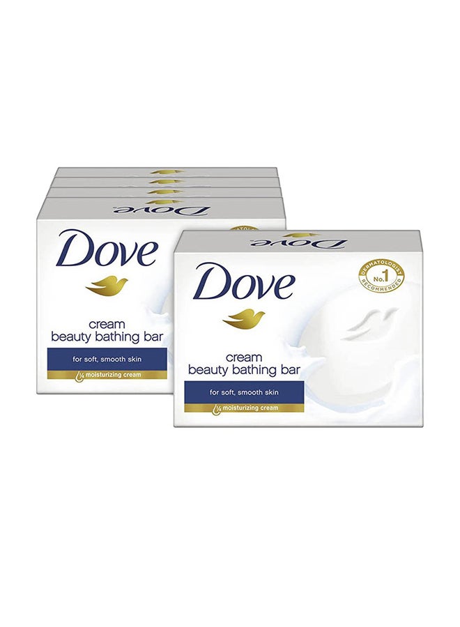 Pack Of 5 Cream Beauty Bathing Soap Bar White 5x75grams