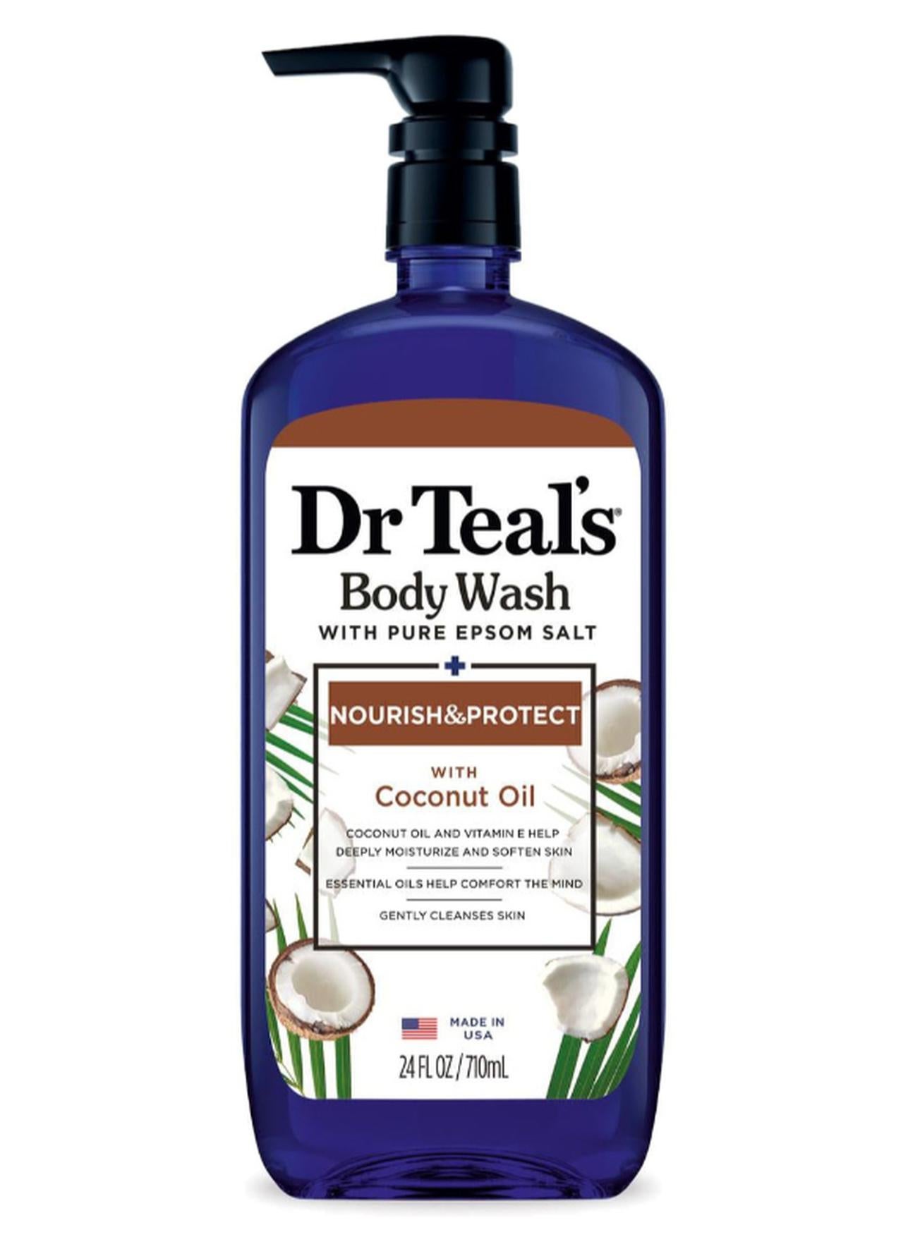 Epsom Salt Body Wash with Coconut Oil to Nourish & Protect - Gently Cleanses & Hydrates Dry Skin 710ml