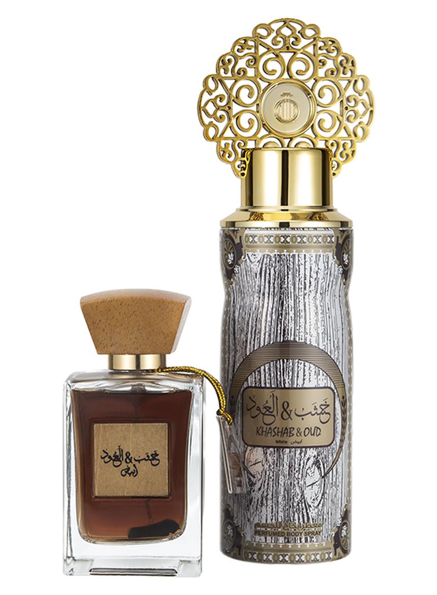 Khashab & Oud White Perfume Gift Set Eau De Parfum 100 ml + Perfume Spray 200ml
