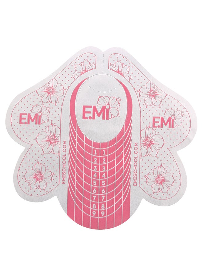 100-Piece Self-Adhesive Nail Art Sticker Set Pink/White