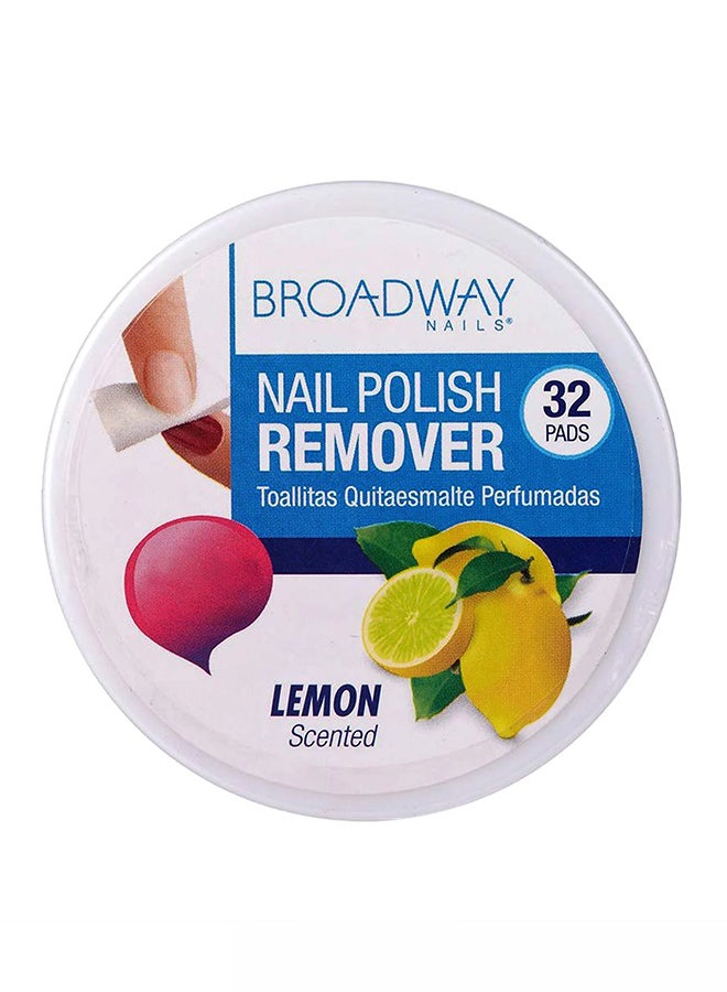 32-Piece Lemon Scented Nail Polish Remover Pads White