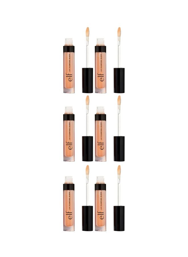 Pack Of 6 Plumping Lip Gloss Champagne Glam
