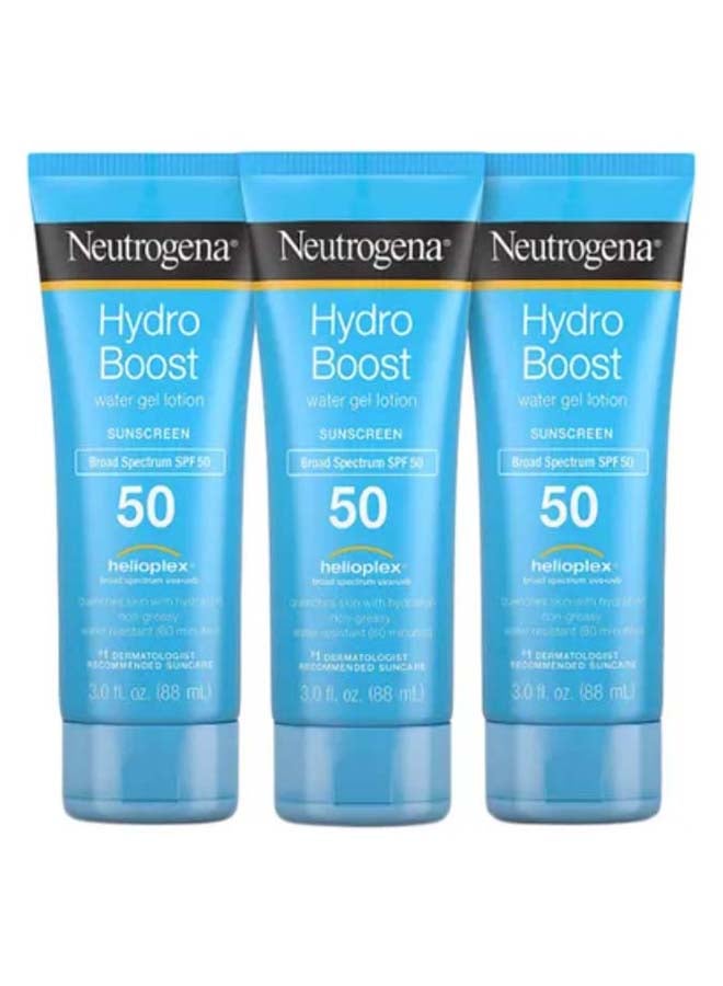 3-Piece Hydro Boost Water Gel Sunscreen Lotion Set Blue 3Fluid Ounce