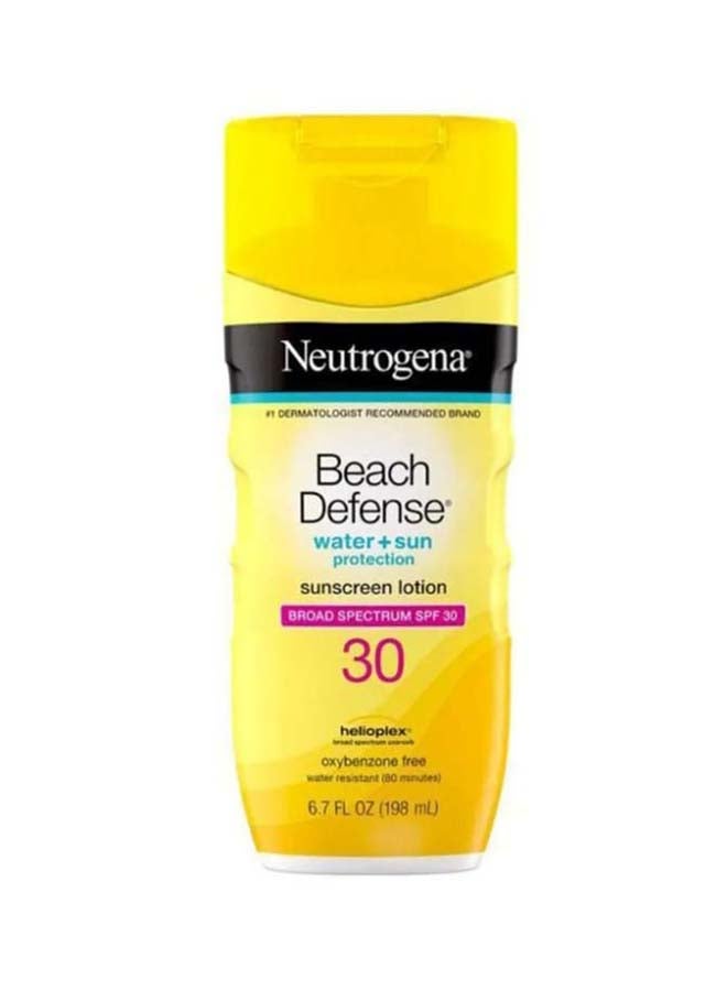 Beach Defense Water + Sun Protection Sunscreen Lotion SPF 30 Yellow 6.7Fluid Ounce