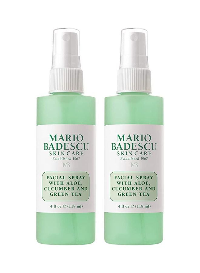 Pack Of 2 Aloe Cucumber And Green Tea Facial Spray 2 x 118ml