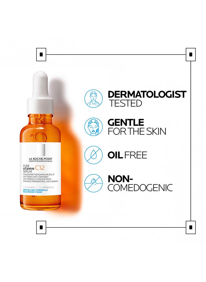 La Roche Posay 12% Pure Vitamin C Anti-Aging 30Ml Face Serum With Hyaluronic Acid & Salicylic Acid; Boosts Skin Regeneration And Reduces Appearance Of Wrinkles clear 30ml - image 10