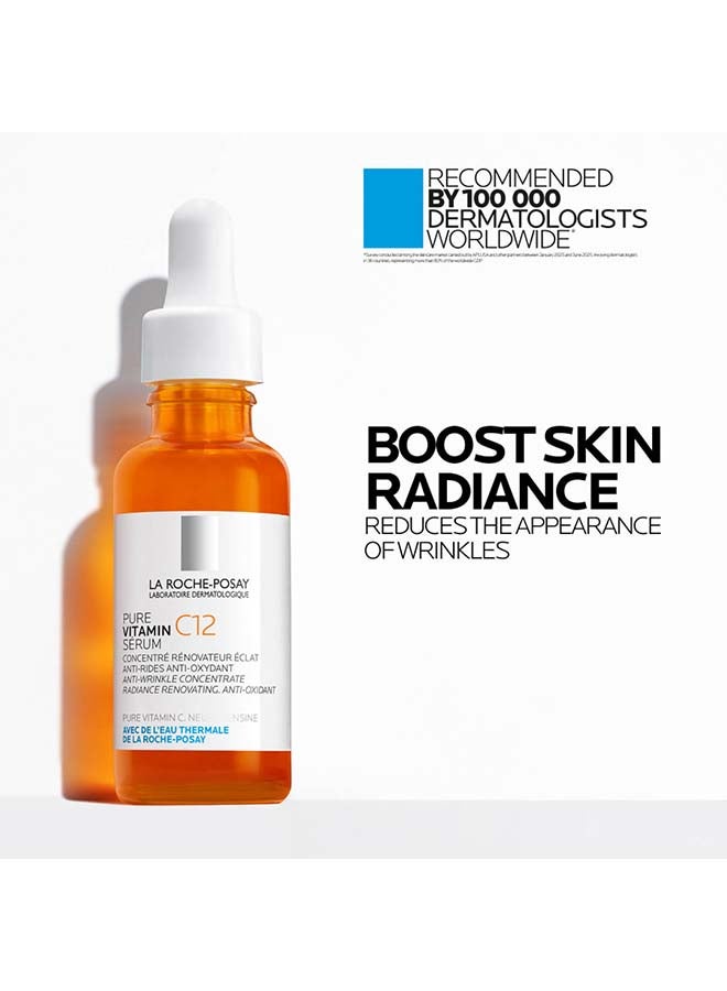La Roche Posay 12% Pure Vitamin C Anti-Aging 30Ml Face Serum With Hyaluronic Acid & Salicylic Acid; Boosts Skin Regeneration And Reduces Appearance Of Wrinkles clear 30ml - image 2