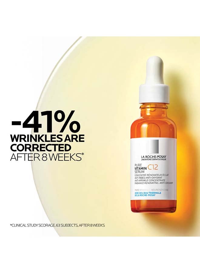 La Roche Posay 12% Pure Vitamin C Anti-Aging 30Ml Face Serum With Hyaluronic Acid & Salicylic Acid; Boosts Skin Regeneration And Reduces Appearance Of Wrinkles clear 30ml - image 4