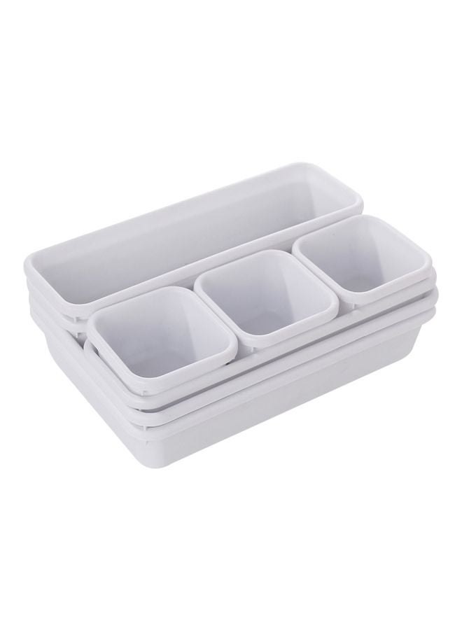 8-Piece Home Drawer Organizer Box Tray Set white