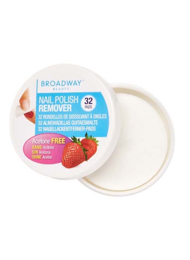 32-Piece Strawberry Scented Nail Polish Remover Pad White - image 2