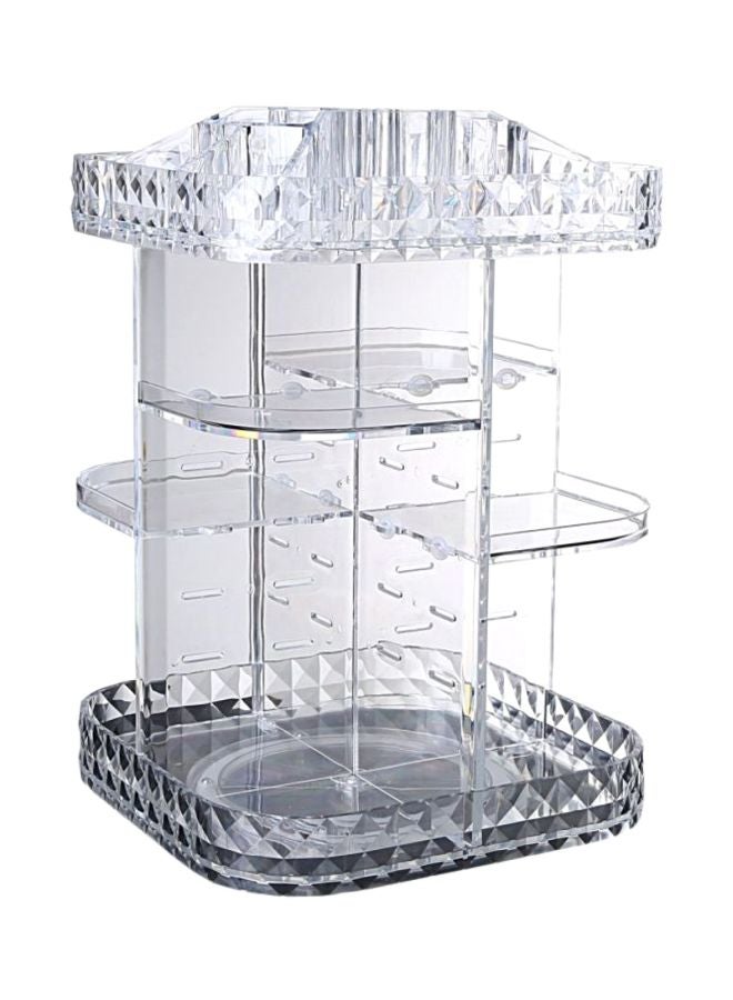 360-Degree Rotating Shelf Designed Makeup Organizing Box Clear