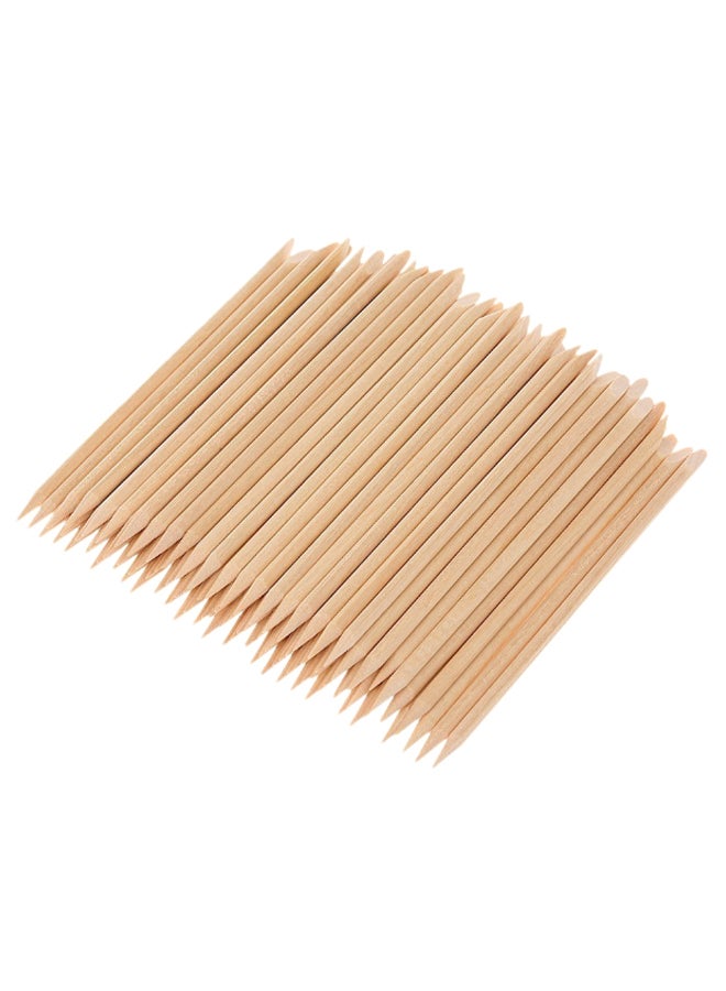 100-Piece Dual End Cuticle Remover Pusher Stick Set Brown