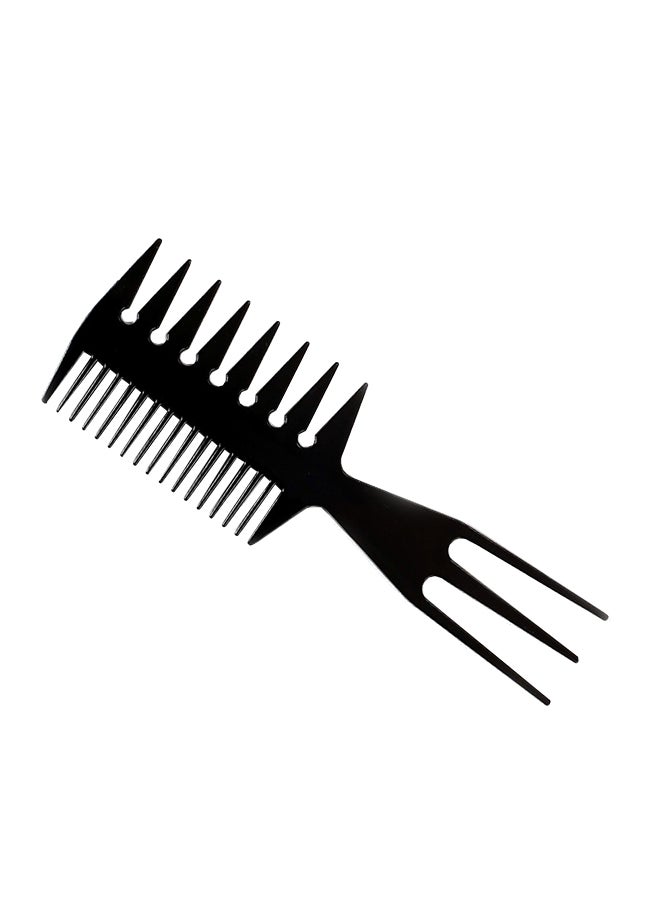 Three-Sided Afro Hair Pick Comb Black One Size