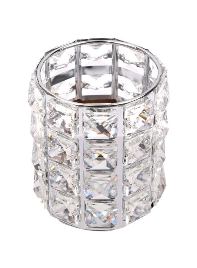 Crystal Makeup Brush Holder Silver