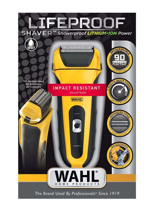 Life Proof Rechargeable Electric Shaver for Men – Waterproof Wet & Dry Use, Shockproof Design, Dual Floating Heads, Stainless Steel Blades, 90-Min Cordless Runtime, Quick Charge – 7061-127 Black/Yellow - image 5