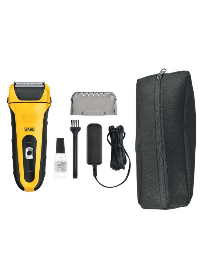 Life Proof Rechargeable Electric Shaver for Men – Waterproof Wet & Dry Use, Shockproof Design, Dual Floating Heads, Stainless Steel Blades, 90-Min Cordless Runtime, Quick Charge – 7061-127 Black/Yellow