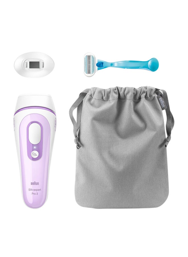 IPL Silk-expert PL 3111, hair removal system for use on body and face, 300,000 flashes with 3 extras : Precision head, Venus razor and premium bag White/Lilac - image 2