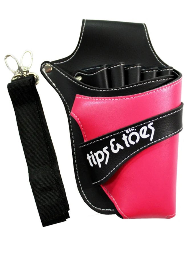 Hair Scissors Holster Pouch With Waist Belt Black/Pink One Size