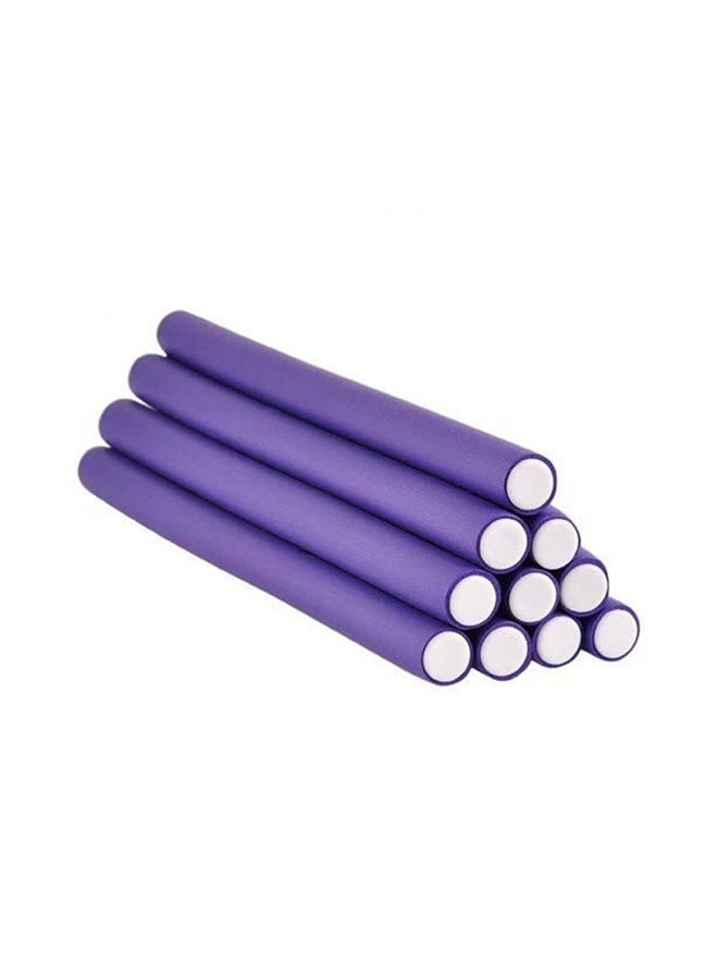 10-Piece Hair Curler Purple 24cm