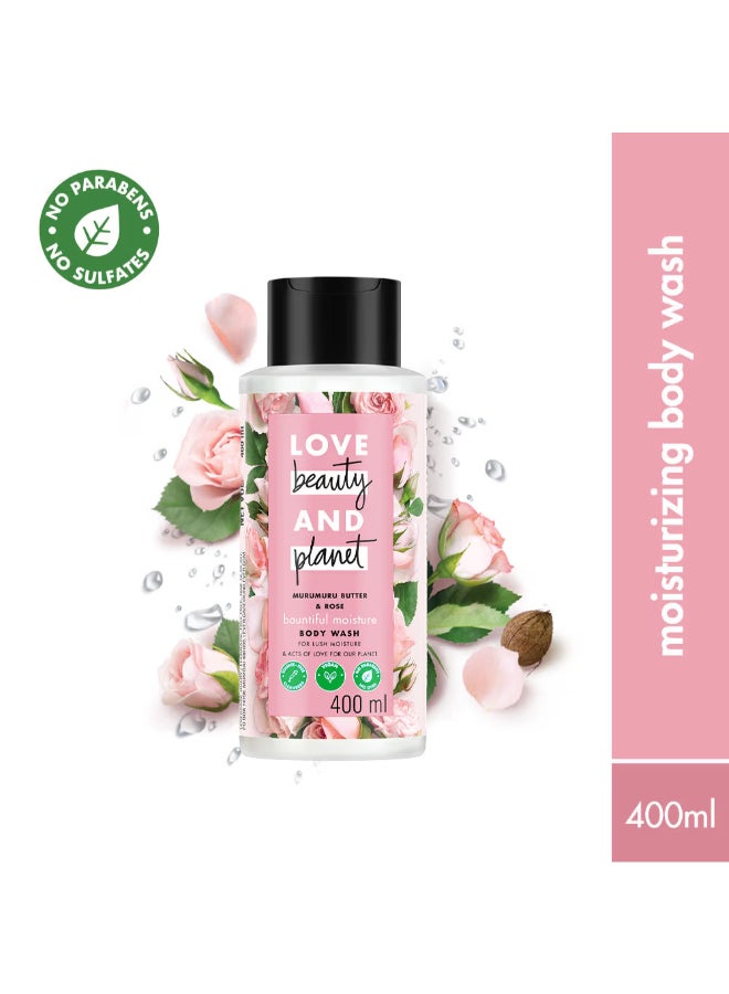Murumuru Butter And Rose Moisturising Creme Body Wash, Sulphate And Paraben Free 400ml
