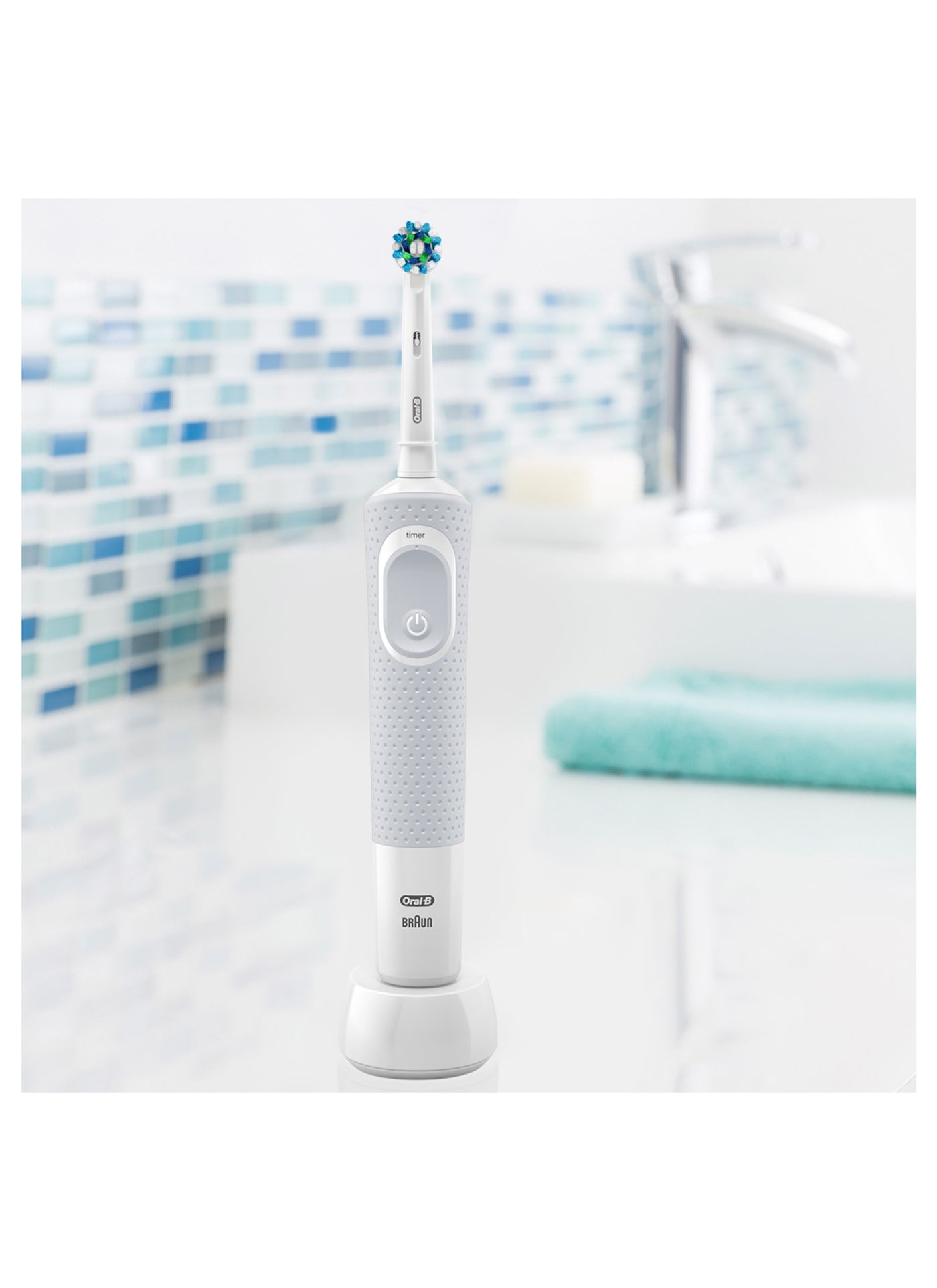 Vitality 100 Cross Action rechargeable Toothbrush White - image 7