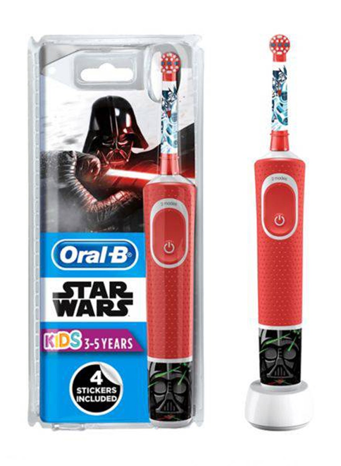 Kids Rechargeable Electric Toothbrush, Star Wars, Extra Soft Bristles, with Kids Sensitive Mode, 3+ Years, Pack of 1 - Red