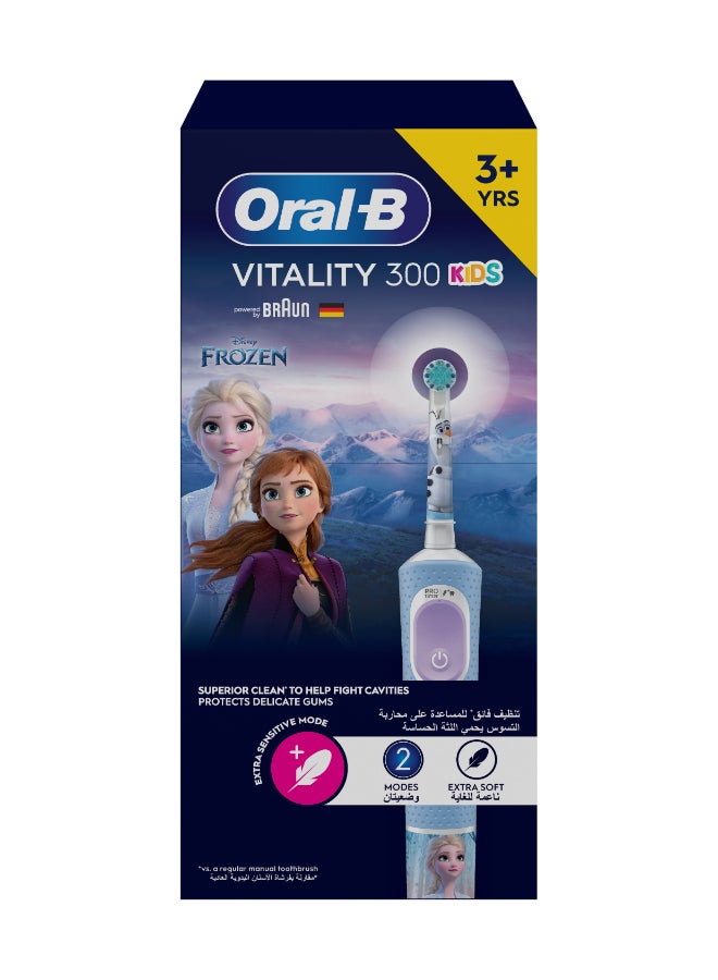 Kids Rechargeable Electric Toothbrush, Disney Frozen, Extra Soft Bristles, with Kids Sensitive Mode, 3+ Years, Pack of 1 Multicolor