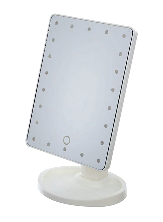 LED Light Makeup Countertop Vanity Mirror White 30 x 15cm