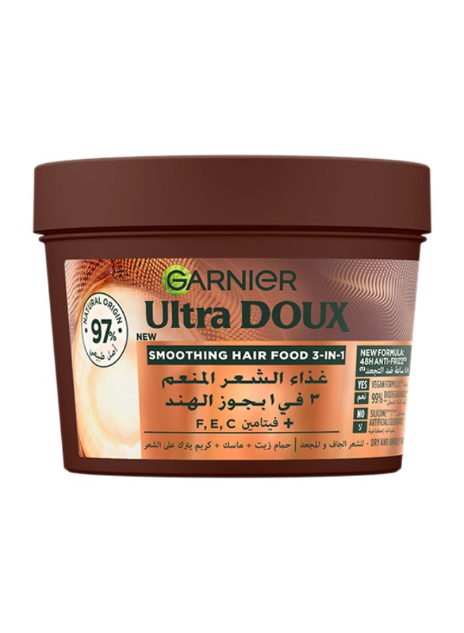 Ultra Doux Hair Food Smoothing Coconut 3-in-1 Hair Mask For Frizzy Hair 390ML White 390ml