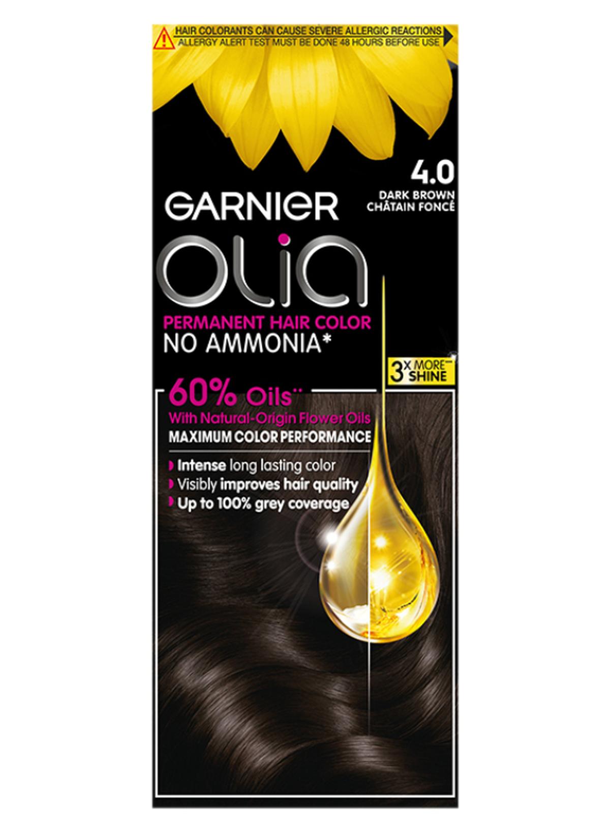 Olia Permanent Hair Color No Ammonia 4.0 Dark Brown
