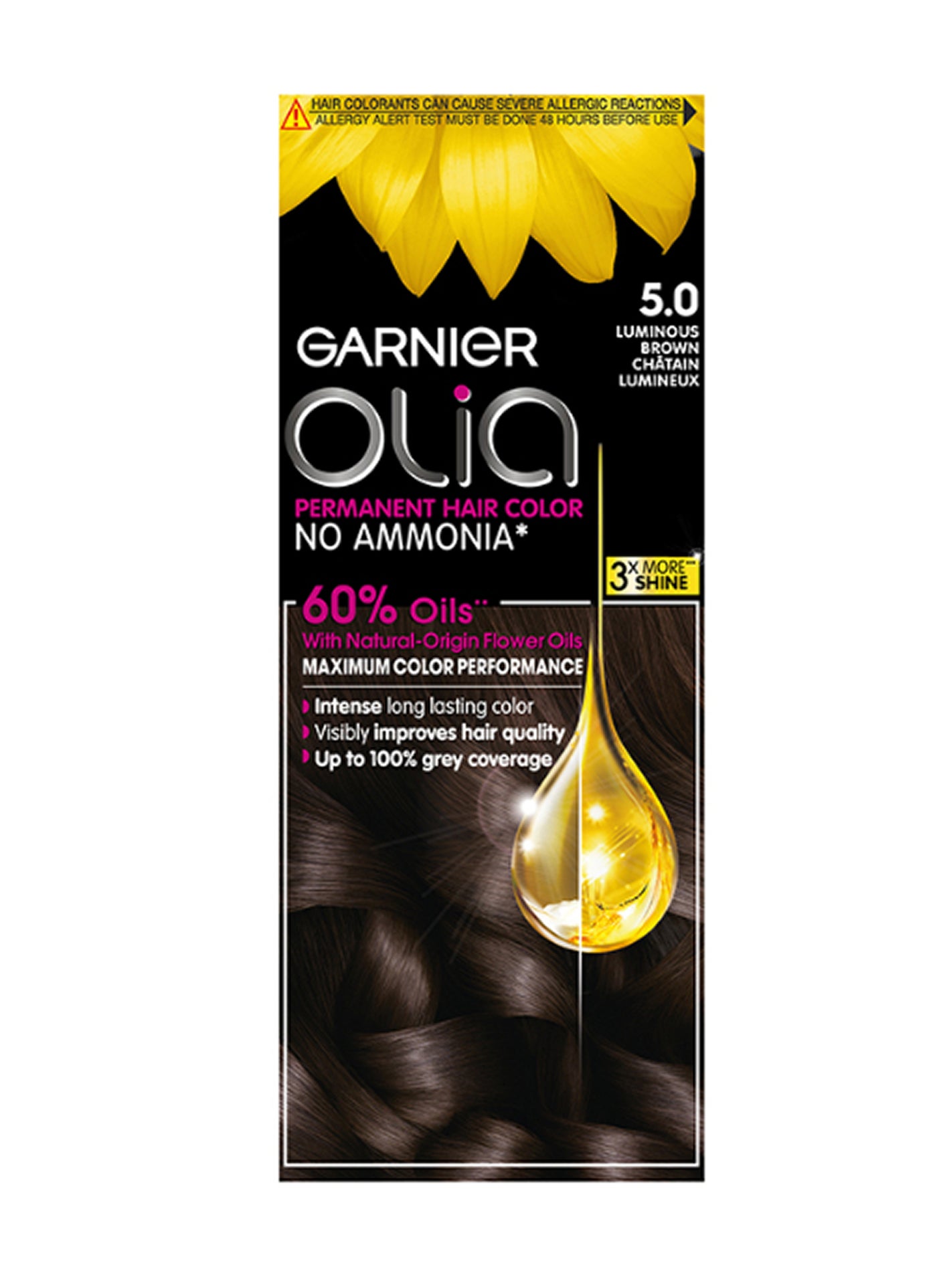 Olia No Ammonia Permanent Haircolor 5.0 Luminous Brown