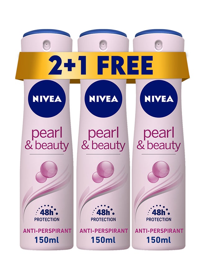 Pearl And Beauty Deodorant 150ml Pack of 3 3x150ml