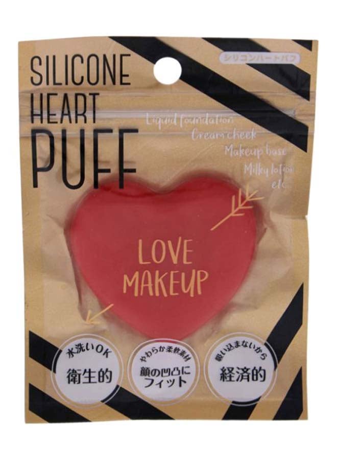 Heart Shaped Makeup Puff Red