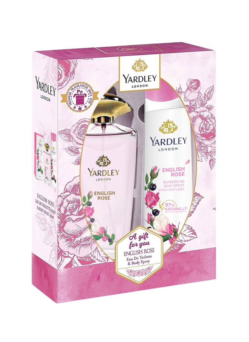 English Rose EDT And Body Spray 125ml + 150ml Pack of 2