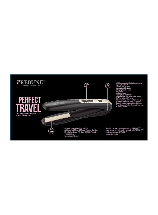 Perfect Travel Hair Straightener Pink/Black/White