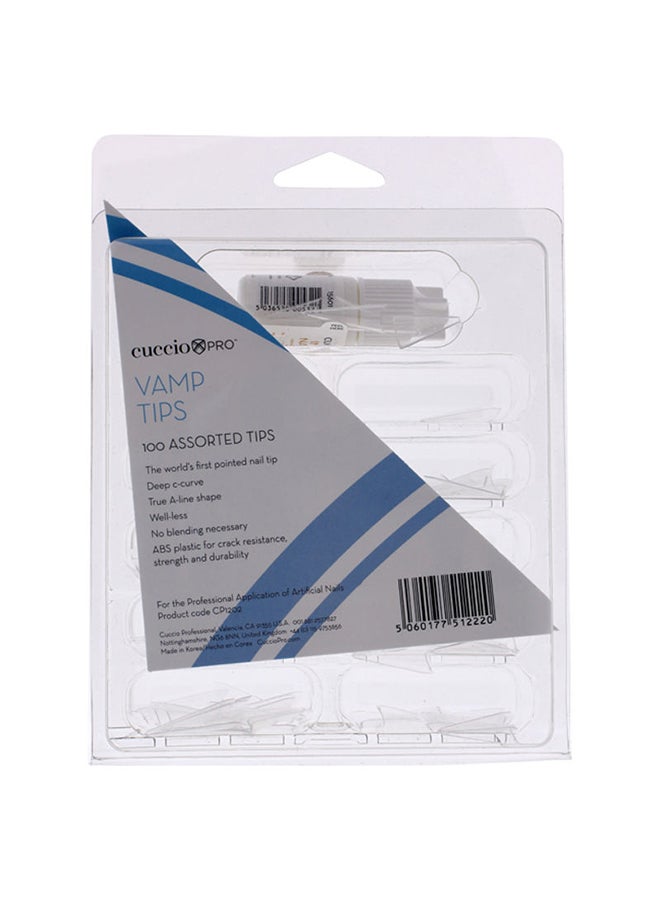 Vamp Tips- 100 Pc Acrylic Nails Clear