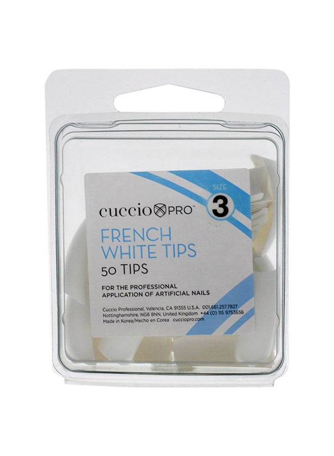 French White Tips- 50 Pc Acrylic Nails Clear