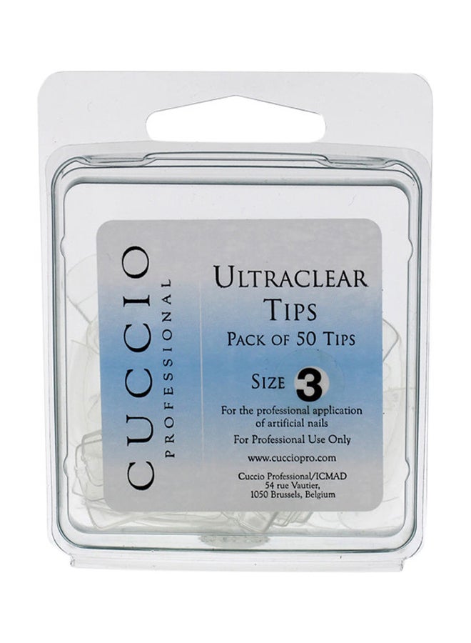 50 Pc Acrylic Ultraclear Nails Tips Size-3 Clear
