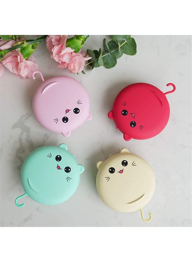 USB Folding Neck Mini Fan Makeup Mirror pink