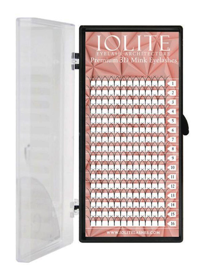 16-Piece C Curl Premium 3D Mink Eyelashes Set Black