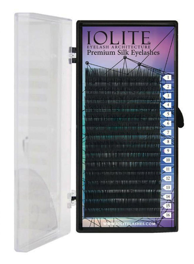 16-Piece D Curl Premium Silk Eyelashes Set Black