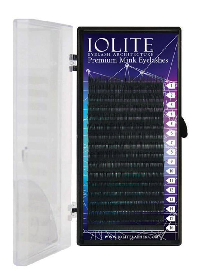16-Piece B Curl Premium Mink Eyelashes Set Black