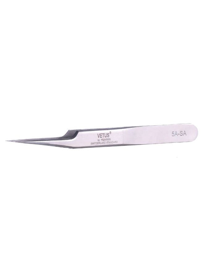 Short Fine Tip Tweezer Silver