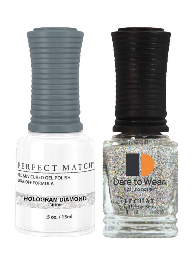 Dare To Wear Nail Lacquer With Perfect Match Soak Off Formula Hologram Diamond