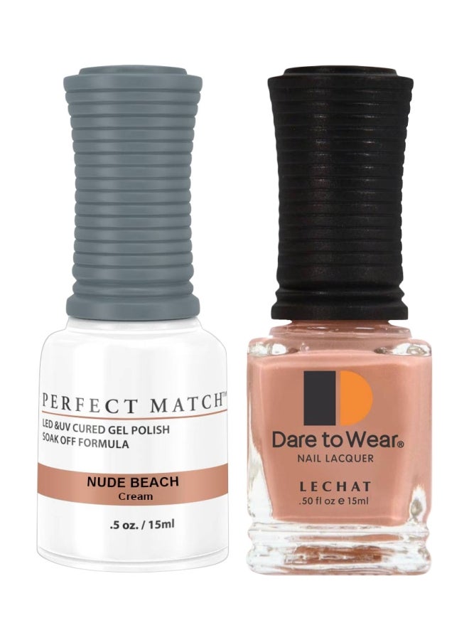 2-Piece Perfect Match Gel Polish And Dare To Wear Nail Lacquer Set Nude Beach