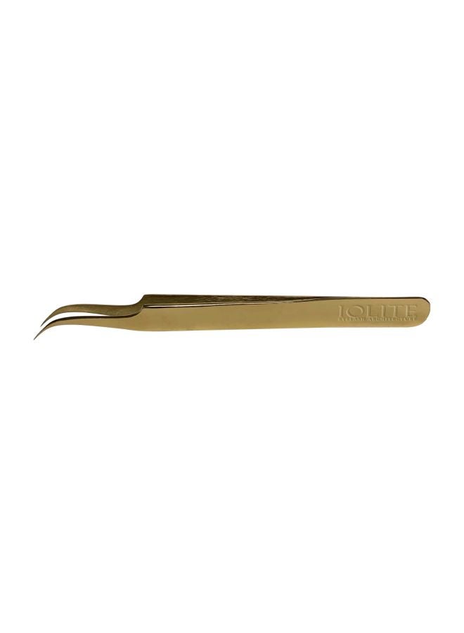 Eyelash Architecture Strong Curved Tweezers Gold