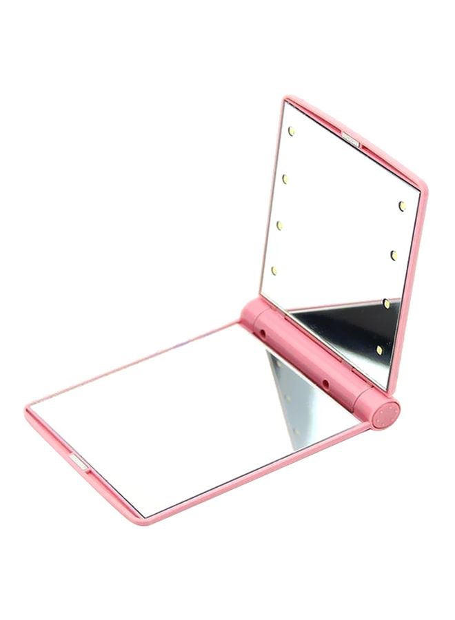 Foldable LED Lights Makeup Mirror Pink