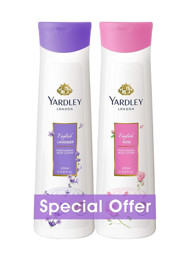 Pack Of 2 Body Lotion English Lavender With English Rose 200ml