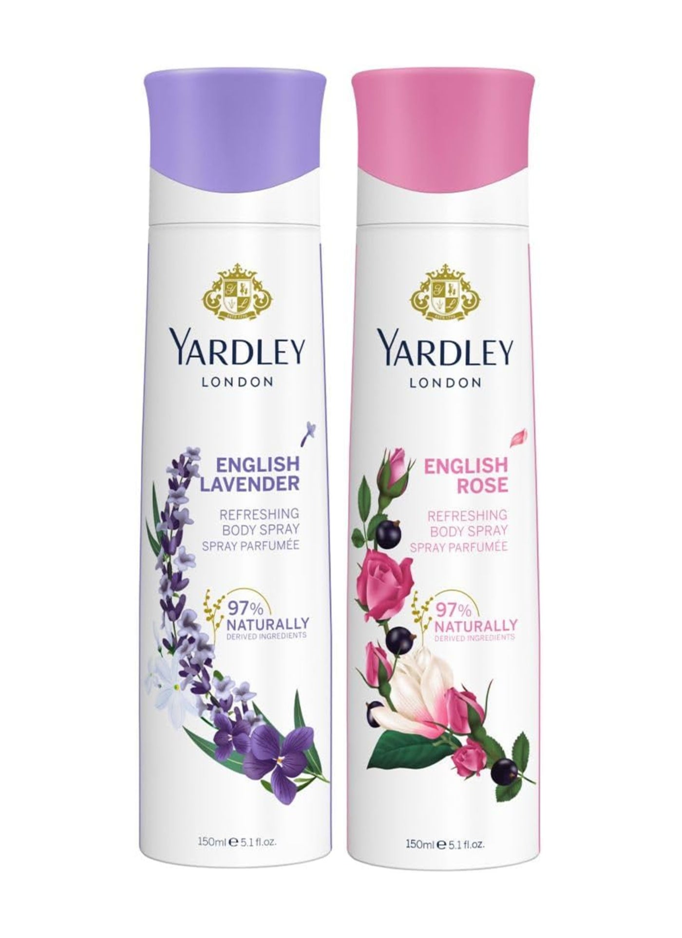 Pack Of 2 Body Spray Lavender With Rose 150ml