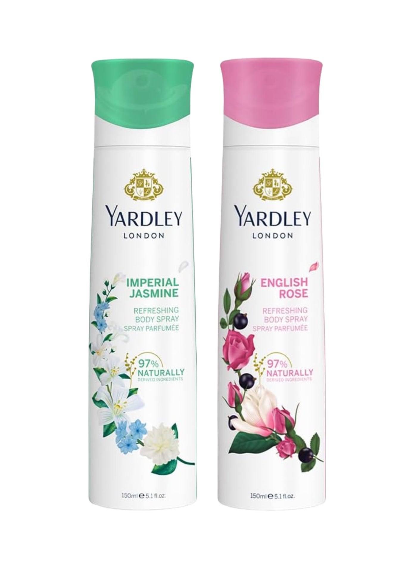 Pack Of 2 Body Spray Rose With Jasmine 150ml
